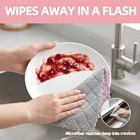 DSYSC 12 Pack Dish Cloths, Double-Sided Coral Fleece Kitchen Washcloths — image 6