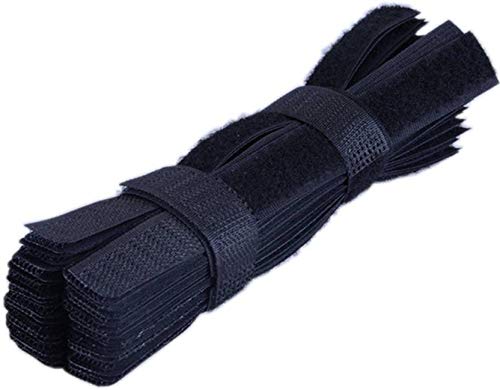 iDream Multipurpose Reusable Cable Ties Wire Organizer Curtain Marker Straps Belts Holders (Black, Pack of 12)