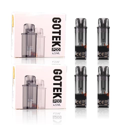 �A�X�p�C�A Gotek X Pod 4.5ml �����p pod�J�[�g���b�W vape pod 0.8ohm �A�g�}�C�U�[�w�b�h �d�q�^�o�R ���L�b�h�Ȃ� �j�R�`���t���[ (4����)