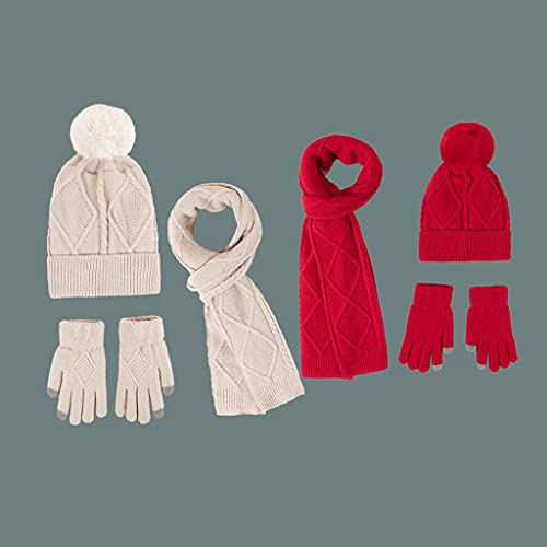 Set de gorro, bufanda larga y guantes de punto para invierno 5
