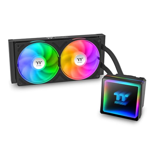 Image of Thermaltake TH240 V3 ARGB CPU Liquid Cooler; Intel /AMD; 1x240mm 500~2000rpm Single Frame ARGB Fan; 240mm Radiator; ARGB Infinity Mirror; Rotatable Pump Head; Black; CL-W465-PL12SW-A