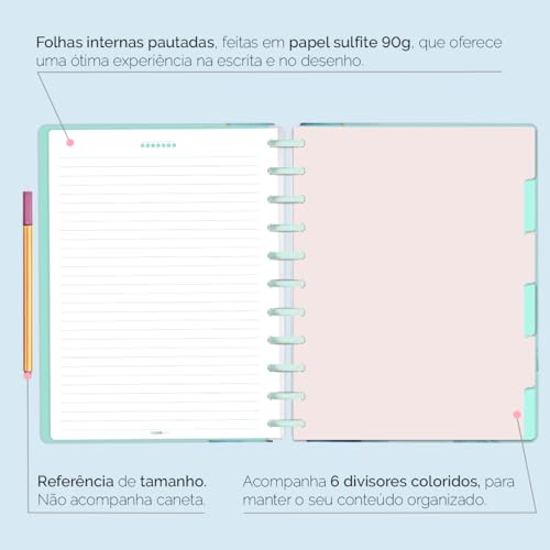 Caderno De Disco Iscool 140 Fls Grande G+ Oceania Conchas