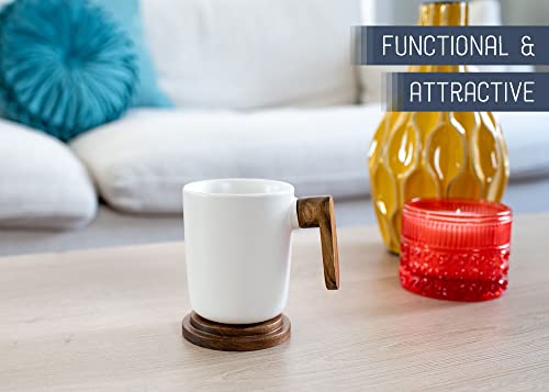 Taza estilo japonés con asa y tapa de madera 12 onzas miniatura 5