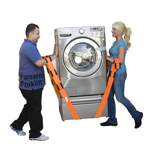 Forearm Forklift Lifting and Moving Straps for Furniture, Appliances, Mattresses or Heavy Objects up to 800 Pounds 2-Person, Orange, Model L74995CN
