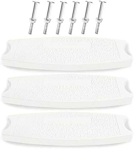 3-Pack 18" Universal Pool Ladder Steps Replacement,Heavy-Duty Molded Plastic Swimming Pool Ladder Rung Step with 6PCS Stainless Steel Bolts,Fit for Most Above-Ground and In-Ground Pools,White