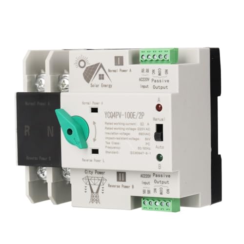 Onduleur PV ATS 2P DIN Rail inverseur source automatique 4P 63A