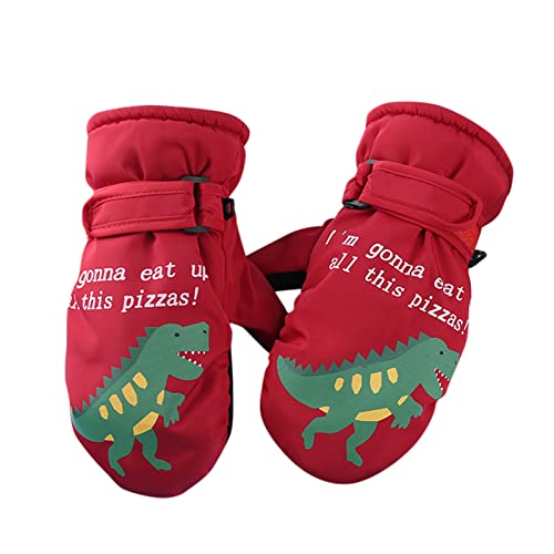 Niños Guantes de Nieve Niñas Impermeable Guantes de Esquiar Deportes Cálidos Térmicos Ciclismo Esquí de Montaña Aire...