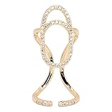Adfaga Anillos para uñas, joyería segura, ajustable, decoraciones de uñas de moda para mujeres, fiestas, bodas, cobre galvanizado, tamaño 3,3x1,5 cm (3048 oro)