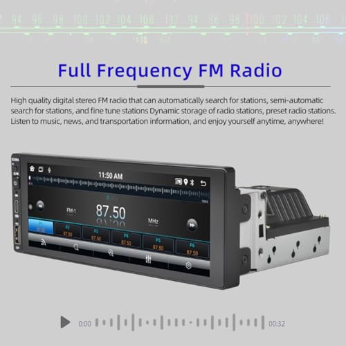 Radio para auto con pantalla táctil 6.9" Bluetooth CarPlay miniatura 6