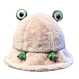 Generisch Schicke Damen-LaufMütze Damen-WinterMütze Mit Lustigem Frosch-Fischer-Design Niedliches Und Verspieltes Tiermuster Verstellbare Unisex-Mütze Für Outdoor-Winterkleidung