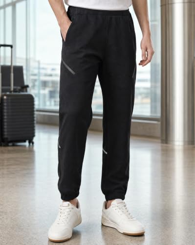 Image of NOBERO Men's Oversized Travel Joggers | Loose Fit | Baggy Relaxed Fit Joggers for Travel