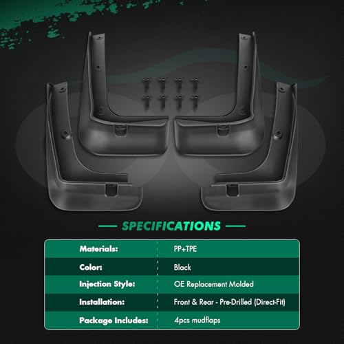 Image of SCITOO Splash Guards Mud Flaps Universal Vehicle Wheel Fender Fits for Hyundai Santa Fe 2013-2018,for Hyundai Santa Fe XL 2013-2018