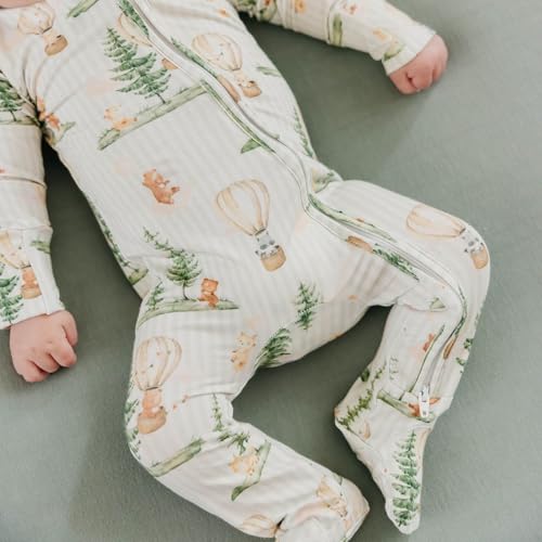 Image of Copper Pearl Bamboo Zip-Up Footie Pajamas - Buttery Soft Sleep and Play Footies for Boys and Girls