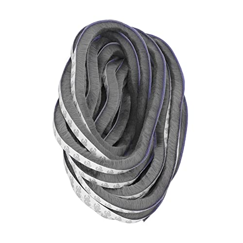 Yosoo Health Gear Bande d'étanchéité Auto-adhésive en Polypropylène avec Brosse Douce pour Interstices de Portes et Fenêtres, Insonorisation Grise, Coupe-vent, Anti-poussière pour Portes (9x15mm)