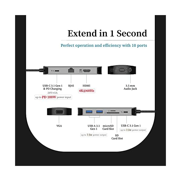 ADAM elements USB-C Hub/Laptop Docking Station – Hub X 10in1 Multiport Adapter for Mac & PC - Image 3