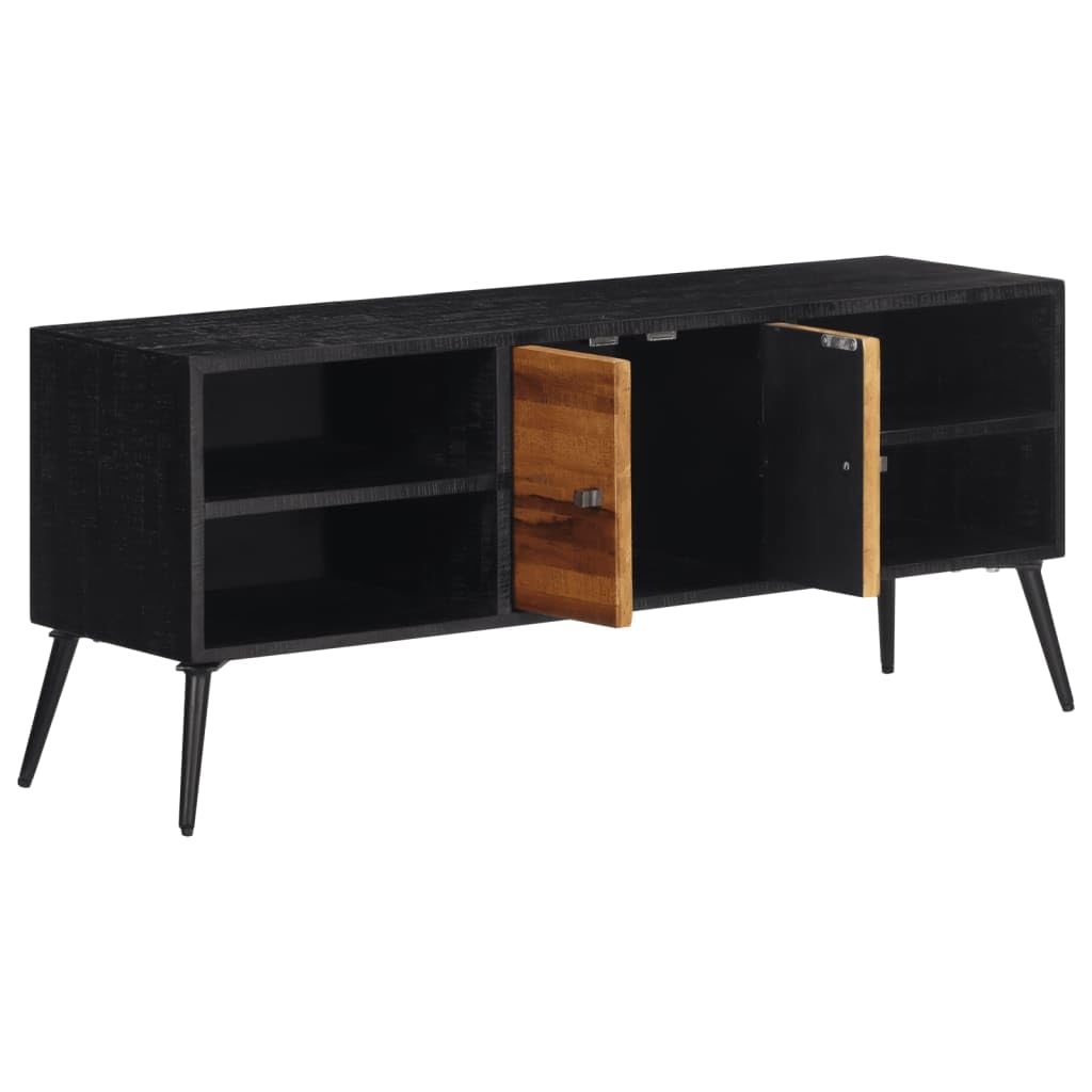 Szafka pod telewizor, stolik pod telewizor, do gabinetu, biura, 112 x 31 x 45 cm, lite drewno tekowe z recyklingu