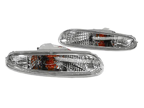 DEPO Clear Front Bumper Signal Lights with Amber Bulbs compatible with 1990-1997 Mazda MX-5 MX5 Miata