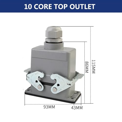 Conectores Rectangulares HDC HE 10 Núcleos, 16A, Impermeable miniatura 2