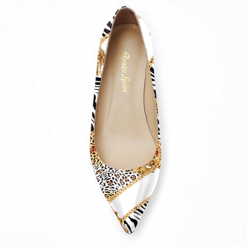 Image of Reindee Lusion Womens Low Kitten Comfortable High Heels Music Note Printed Closed Toe Sexy Pumps Shoes