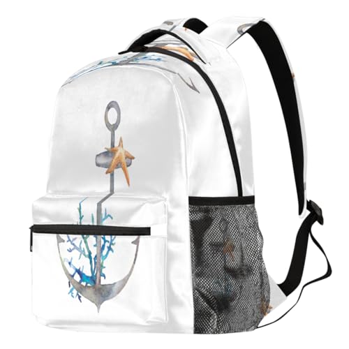 Sac à dos d'école ancre marine avec compartiment ordinateur portable et dos rembourré