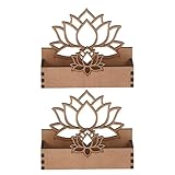 Gatuida 2stücke Visitenkartenhalter aus Holz mit Lotusblumenmotiv Dekorativer Tischständer für Visitenkarten Postkartenhalter-organizer für Büro Zuhause