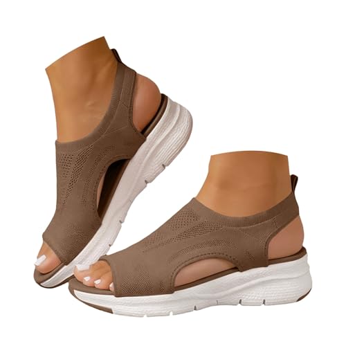 Sandalias de cuña con pedrería para mujer, zapatos de plataforma ortopédicos para verano 2