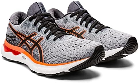 ASICS Men's Gel-Nimbus 24 Running Shoes, 8, Sheet Rock/Shocking Orange | Image 1