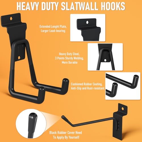 INCLY 30PCS Slatwall Accessories Set with Slatwall Baskets, Slatwall Hooks, Slatwall Shelves, Slatwall Bins, Slatwall Cups, Heavy Duty Slat Wall Accessory for Garage Room Shop Organizing Display by INCLY - Image 4