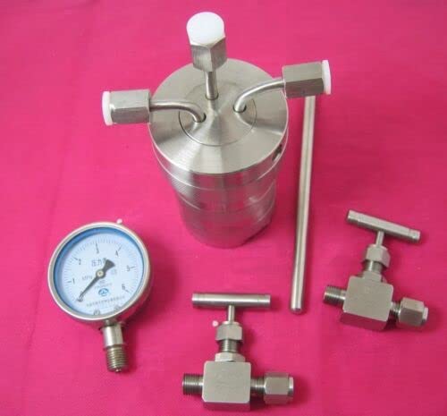 100ml Lab Hydrothermal Synthesis Autoclave Reactor + Inlet Outlet Gauge