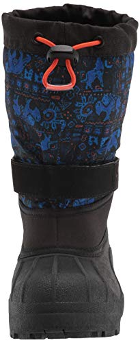 Columbia Boys Powderbug Plus Ii Print Snow Boot, Black/Tangy Orange, 8 Little Kid Us #TOP1