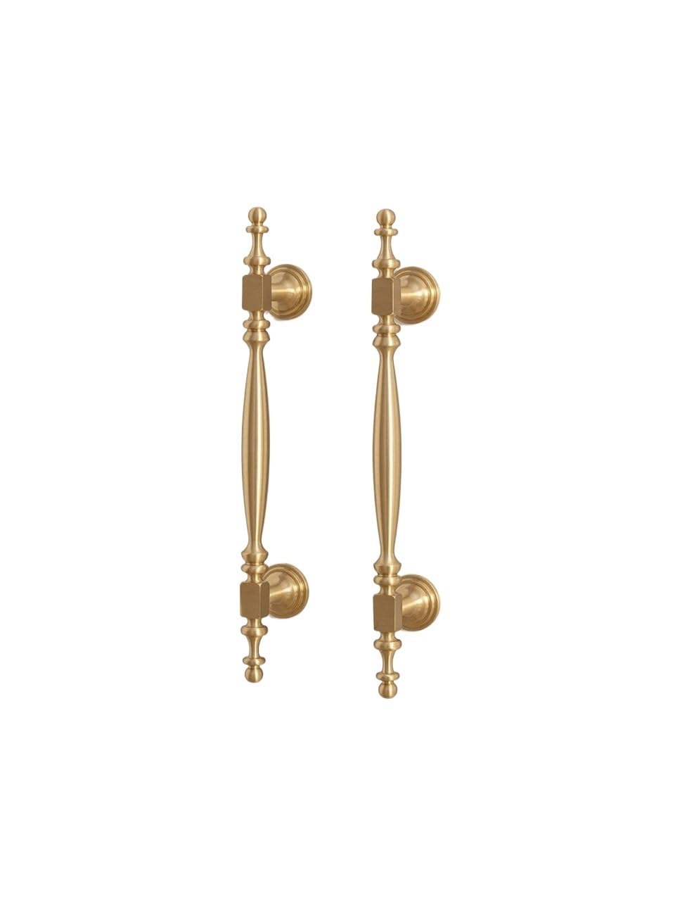 Qvorlth Vintage Cabinet Pulls Solid Brushed Brass Handle Luxury Kitchen Cabinet Pulls Bedroom Wardrobe Handles Furniture Drawer Knob(848-128-TBS)