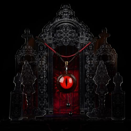 Gothic Jewelry for Men, Handmade Red Pupil Gothic Necklace, Blood Necklace for Halloween, Unique Y2K Jewelry Accessory for Cosplay and Alt Fashion3