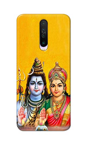Image of PRINTFIDAA Lord Shiva Parvati Yellow Background Printed Designer Hard Back Case Cover for Xiaomi Poco X2 / Redmi K30 -(TI) MVN1008