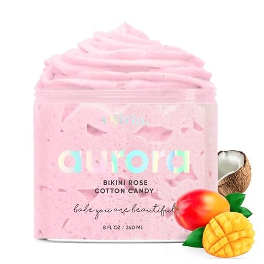 OLIVIA Aurora Intimate Brightening Bikini Preshave Exfoliator Scrub - Pubic Zone, Bikini Line Grooming Pre Shaving Skin Smoothing Polish, Prevent and Erase Ingrown Hairs, Razor Bumps & Burns, Itchiness, Rash, Dark Spots and Stretch Marks. Exfoliate, Moisturize, Smoothen, Brighten, Relief & Soften. Tiktok Viral - Premium Natural Ingredients & Cruelty Free. 8 Fl Oz