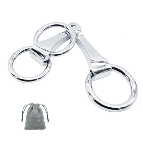 Qvunwlin Horsebit Scarf Ring Belt Buckle, Vacuum Plating Stainless Steel Equestrian Eggbutt Neck Belt Scarf Accessory for Women (Silver)