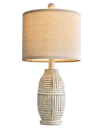 G-Safava 20.25 Inch Farmhouse Single Resin Lamp For Bedroom Living Room Retro Rustic Vintage Small Boho Lamps Bedside Nightstand Light Home Office Desk Deco thumb #6