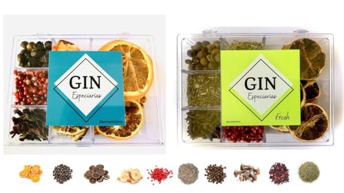 Kit Gin Moment + Kit Gin Fresh (Combo) - 10 Especiarias para Drink Gin - Pimenta Rosa, Hibisco, Zimb