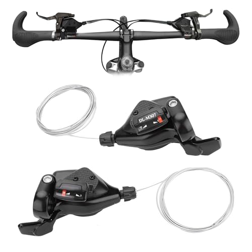 Bike Speed Shifter,1 Pair Bike Gear Shifte Black Metal Bicycle Gear Shift Derailleur Left/Right Shifter (3x7 Speed) by Qiilu - Image 7