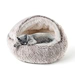 Katzenbett Flauschig Katzendecke, 50cm Gemütlich Katzenbett für große Katzenkätzchen Washbar KuscheIn Hundebett Hundehaus Weiche Bequeme Kaffee
