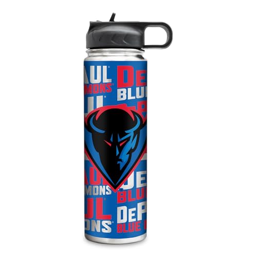Rico Industries NCAA DePaul Blue Demons Standard 22oz Stainless Steel Tumbler with Lid - Great For Coffee, Tea, Water or Cocktails