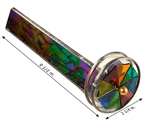 J Devlin Kal 110 Double Wheel Kaleidoscope Black Iridescent Stained Glass Gift for Dad - Thumbnail 3