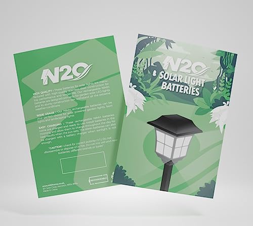 N20 SOLAR Small Size 2/3 AA Rechargeable Batteries for Solar Lights - Smaller Size 300mAh 1.2V Ideal for Garden Lighting 4 Pack - Image 2