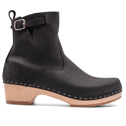 Sandgrens Swedish Wood Clogs Women US 8 EU 39 Black