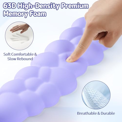 Sushret Cloud Wrist Rest Keyboard, Cloud Keyboard Wrist Pad Set with PU Leather Memory Foam, Cute Arm Rest for Palm Support, PC/Gaming Desk Accessories/Office Setup/Computer Hand Cushion - Purple - Thumbnail 5