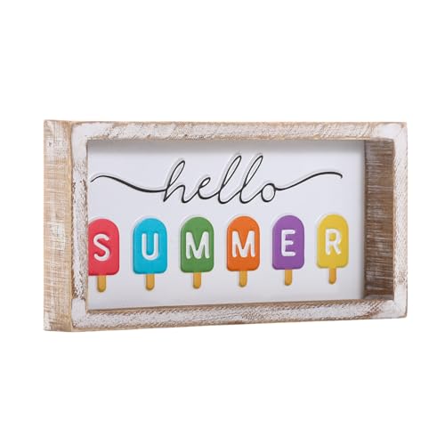 LINKWELL Summer Table Decor, Hello Summer Sign for Home Decor, Rustic...