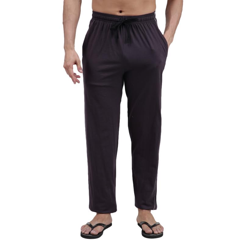 Image of Amul Comfy Men's Track Pant | Super Combed Cotton Rich Blend | Adjustable Drawstring Closure | Slim Tailored Fit | Soft Comfortable Everyday Bottom Wear | Color May Vary (Pack of 1)