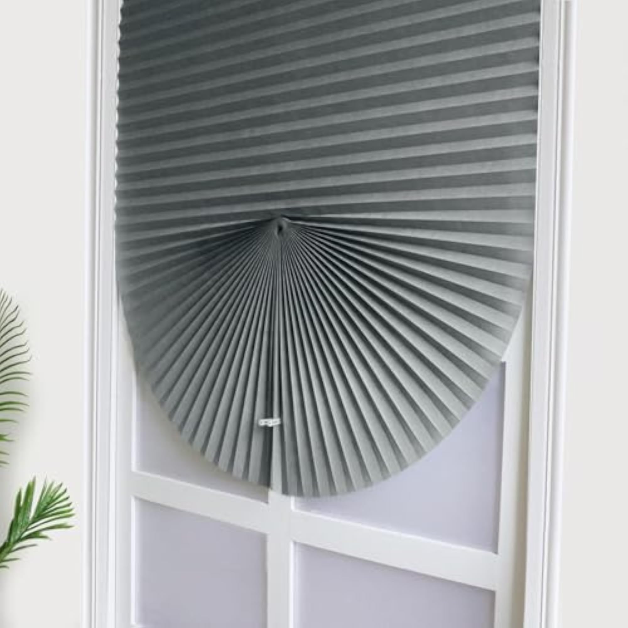 Blackout Window Pleated Shades, Breathable Grey