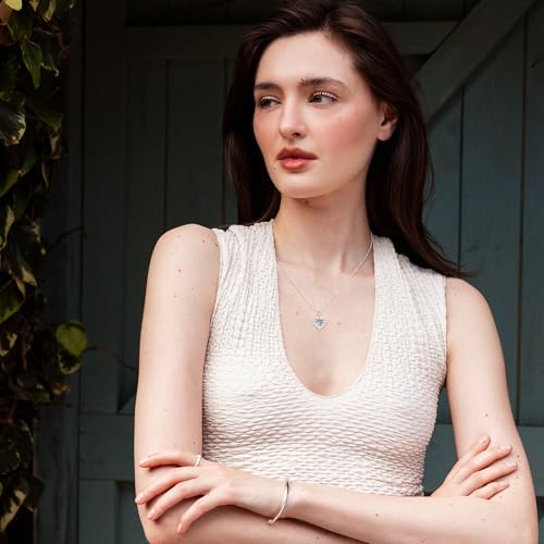 Valentine's Day Gifts Necklace for Women, 925 Sterling Silver Heart Pendant Necklace Dainty CZ Diamond Charm ChainJewellery Birthday Gifts for Women - Image 3