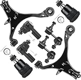 Front Lower Control Arms w/Ball Joints Sway Bars Outer Tie Rods Replacement Suspension Kit for 2001-2005 Honda Civic (Not for SI models) (8pc)