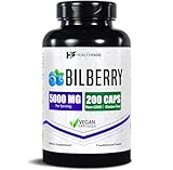 Healthfare Bilberry Supplement for Eyes | 5000mg Extract | Vision & Eye Health Support | Antioxidant Support | 200 Vegan Capsules | Extra Strength | Non-GMO, Gluten-Free | Made in USA